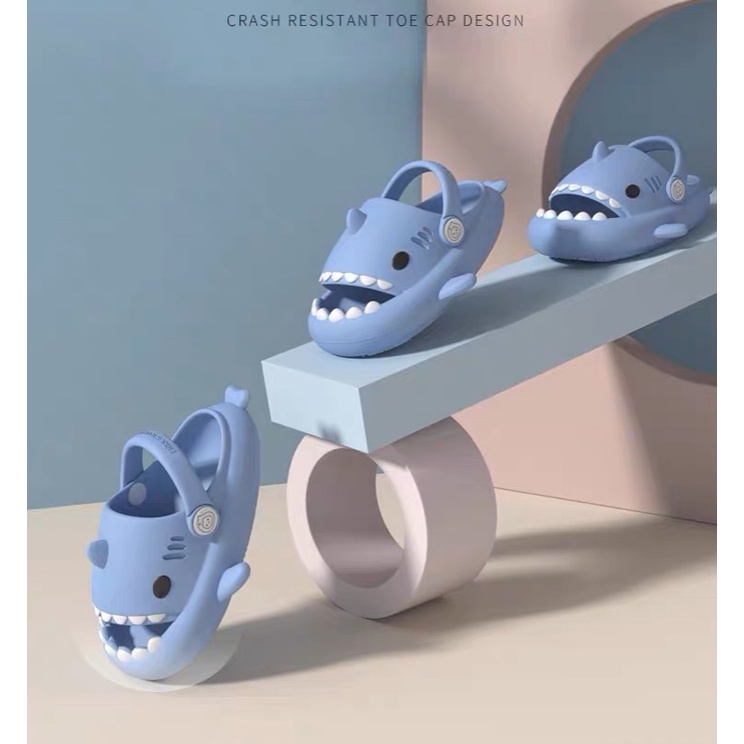 Dép sandal cá mập babyshark cho bé yêu đế siêu nhẹ size nhí 18-23, dép bánh mì cá mập cho bé