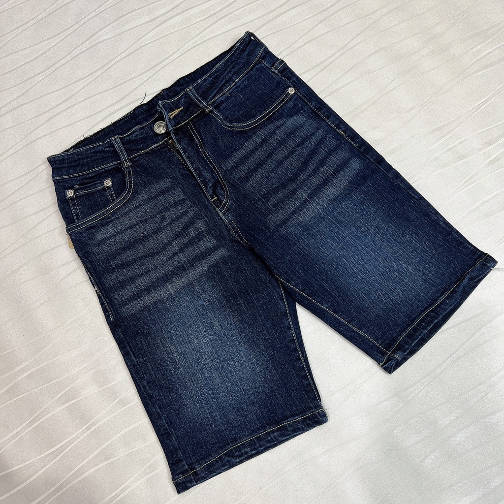 Quần short jean xanh trơn , chất bò co giãn Sale shop90 MS01