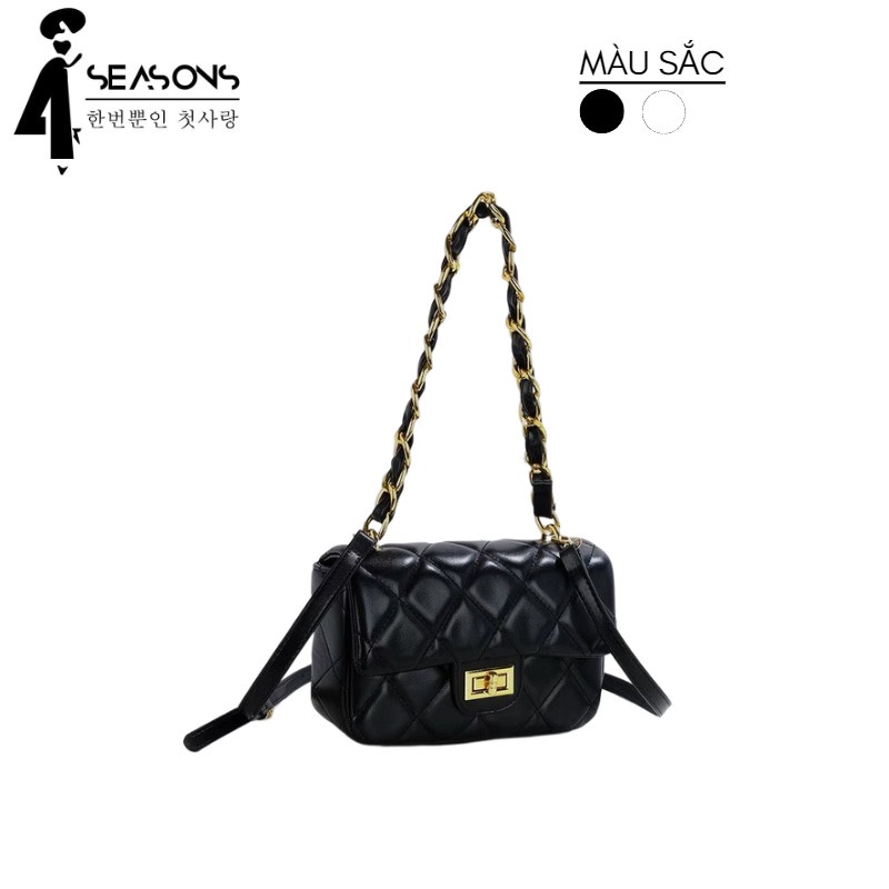 Túi Nữ Hộp Vuông Họa Tiết Qủa Trám Dây Xích M1044 - 4 Seasons Style