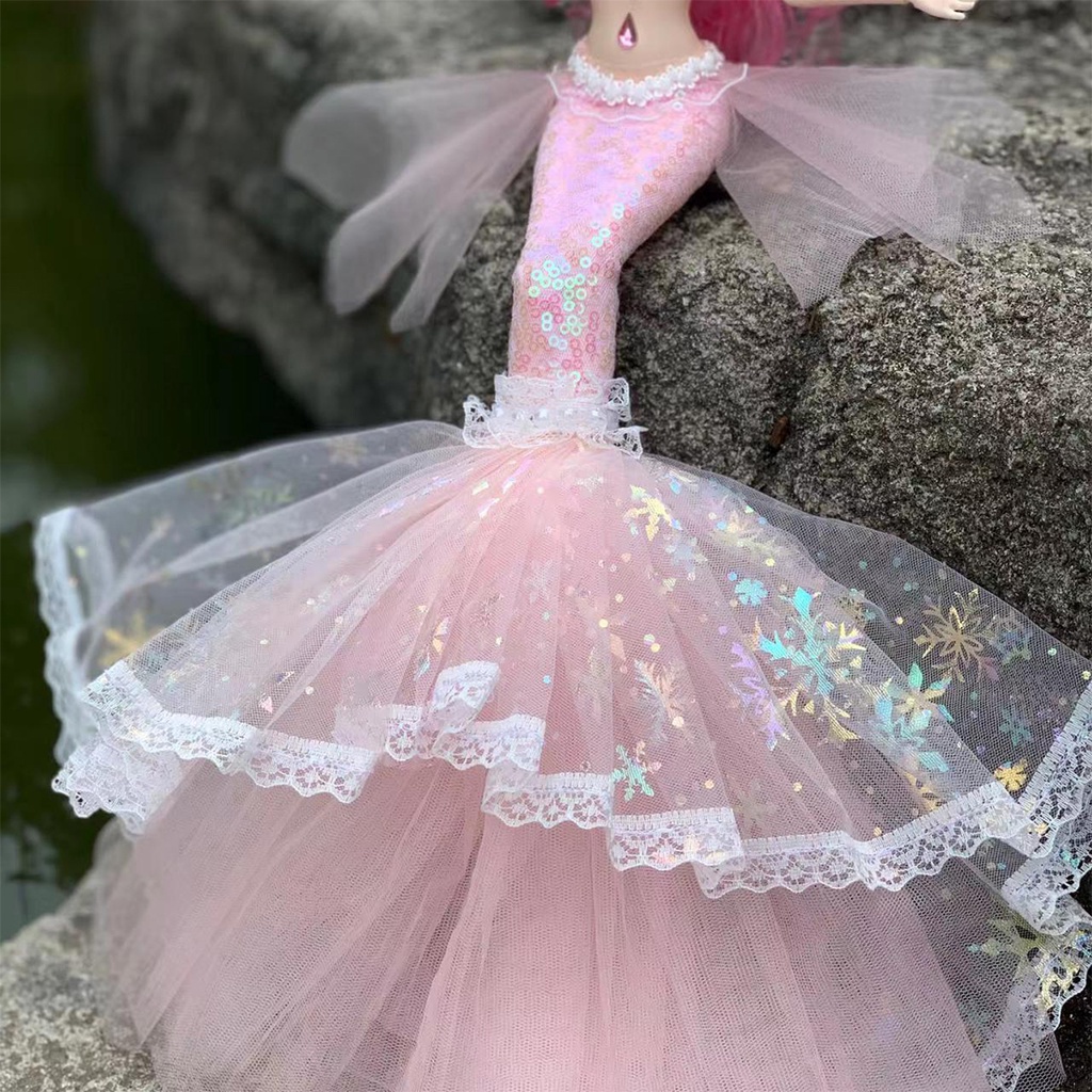 Cao 45cm - 13 phần có thể hoạt động khớp,đáng yêu nàng tiên cá Barbie barbie cô gái quà sinh