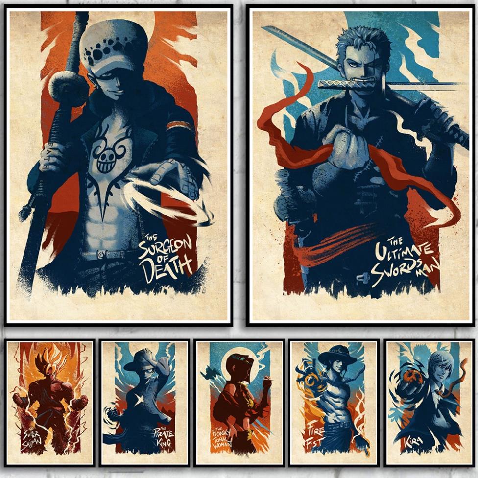 Poster Phim Hoạt Hình Nhật Bản JOJO / Luffy Chất Lượng Cao