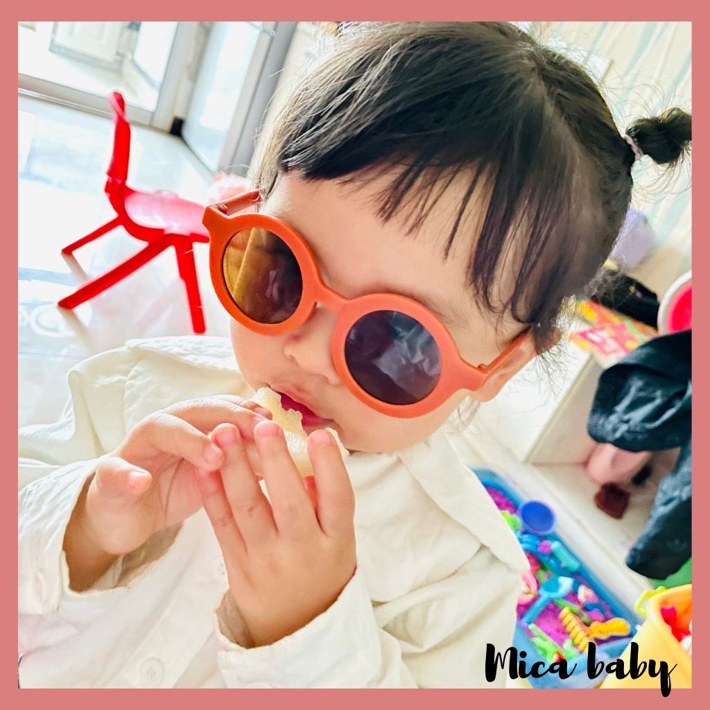 Kính râm cho bé từ 1 - 6 tuổi kiểu dáng gọng tròn đáng yêu K01 Mica baby