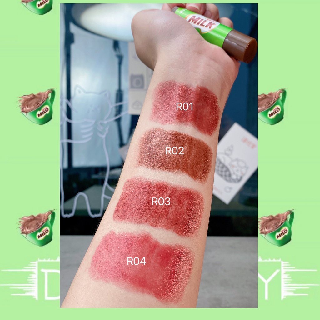 Set 3 son dưỡng có màu Cappuvini Milk dưỡng ẩm đào cacao