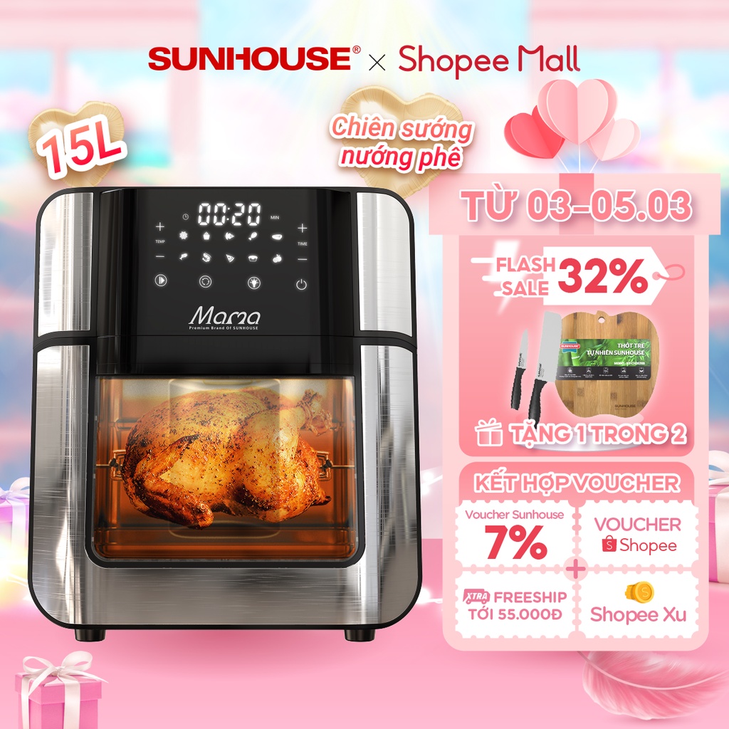 Nồi chiên không dầu 15L SUNHOUSE Mama SHD4088
