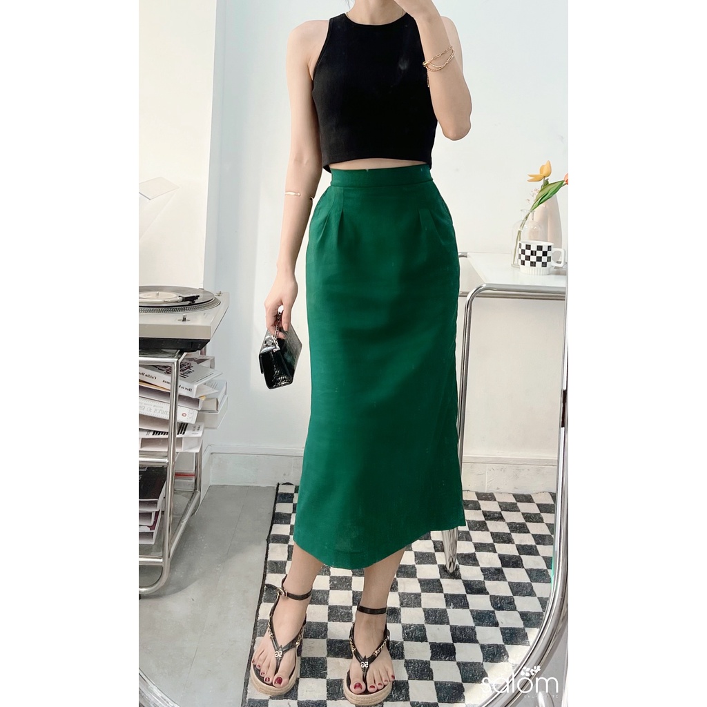 Chân váy dài có lót phong cách Hàn Quốc SALOM Shp022