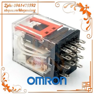 Rơ le trung gian 14 chân dẹt nhỏ omron my4n + đế pyf14a