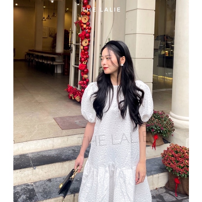Váy babydoll, váy xuông tay bồng đuôi cá hai màu trắng,đen mặc đi chơi đi dạo phố cực xinh by TheLalie