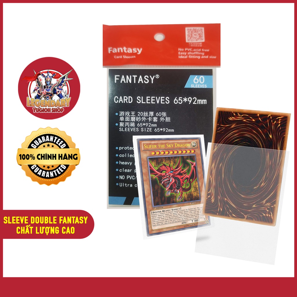 Bọc Bài - Sleeve Double Fantasy Trong Suốt Chính Hãng 65x92mm Cao Cấp Siêu Bền Theo Tiêu Chuẩn