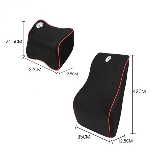 Bộ Gối Đầu Và Tựa Lưng Cao Su Non Trên Xe Hơi Cao Cấp