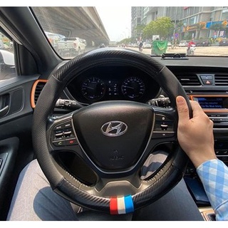 Bọc Vô Lăng ô tô Cacbon- Vỏ vô lăng xe mazda, kia, accent - Bọc Tay Lái Xe Hơi Da Pu, Ốp Ôm Khít, Chống Trơn,38 - 40cm