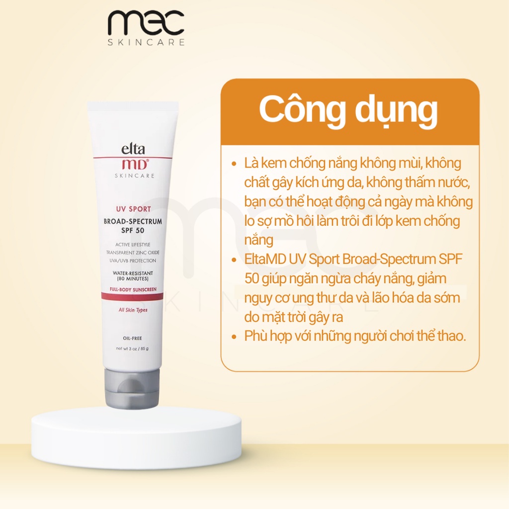 Kem chống nắng Elta MD SPF40/SPF41/SPF44/SPF46/SPF50 Thích hợp cho mọi loại da - Mecskincare
