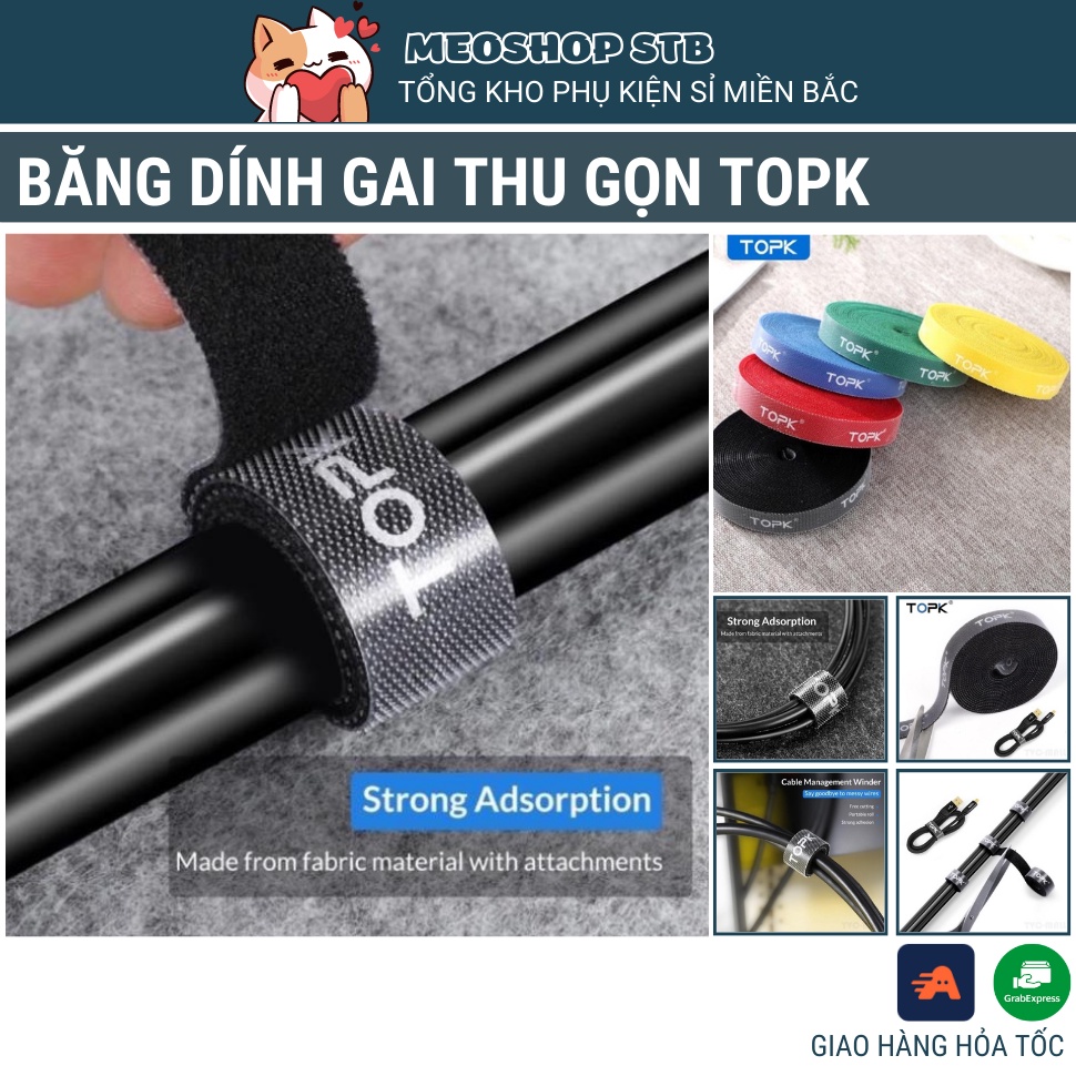 Băng Dính Gai Thu Gọn Dây Điện Đa Năng Tiện ích (TOPK)