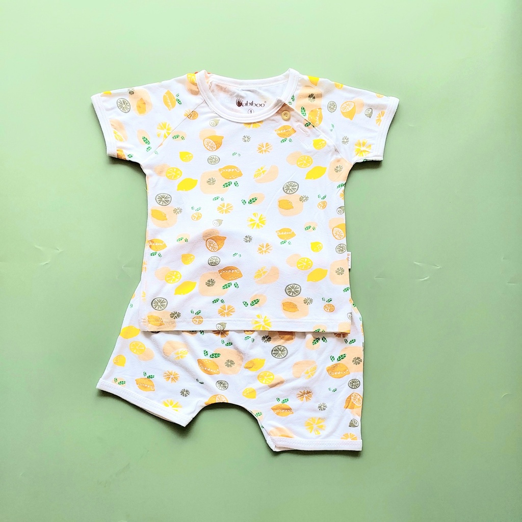 Bộ sơ sinh cộc tay Babiboo vải visco siêu mềm mại BTK33