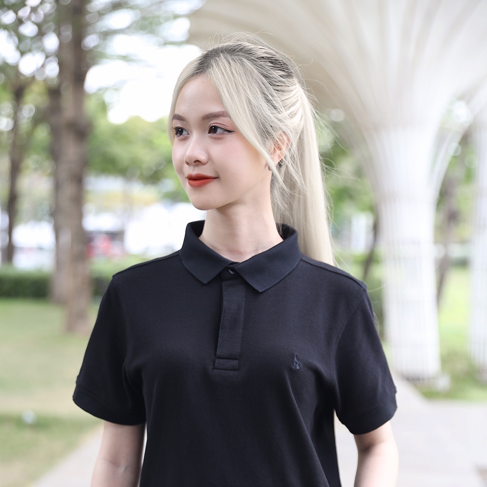 Áo polo nữ màu đen trơn 100% cotton cao cấp, chuẩn form đến từ thương hiệu SHI Fashion | BigBuy360 - bigbuy360.vn