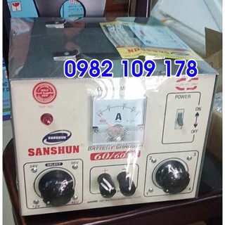 Sạc bình ắc quy sanshun 60a có 4 chế độ sạc 12v-24v-36v-48v và điều chỉnh được tốc độ sạc