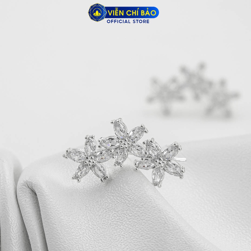 Bông tai bạc nữ Hoa lan chất liệu bạc 925 thời trang phụ kiện trang sức nữ Viễn Chí Bảo B400521