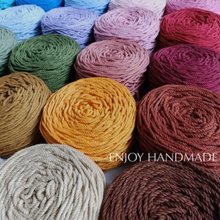 10m Dây thừng 3mm macrame cotton 3 xoắn