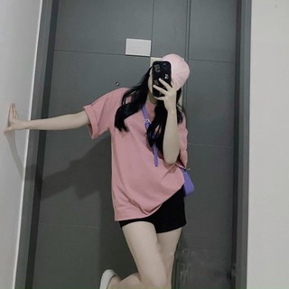 Áo phông cotton trơn tay lỡ dáng basic