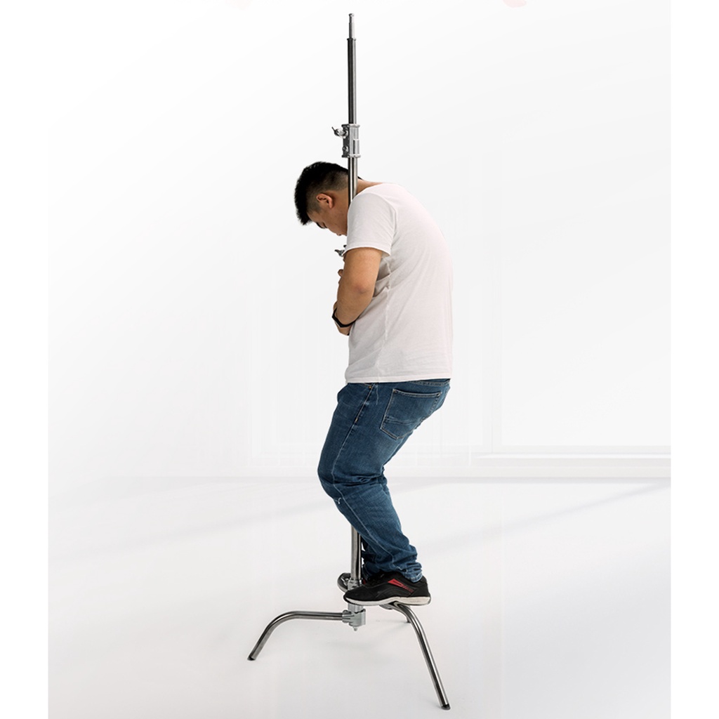 [DEAL SỐC} Chân đèn chữ C-Stand inox cao cấp 330cm tải trọng 30kg, dùng cho các loại đèn quay phim và đèn studio cỡ lớn