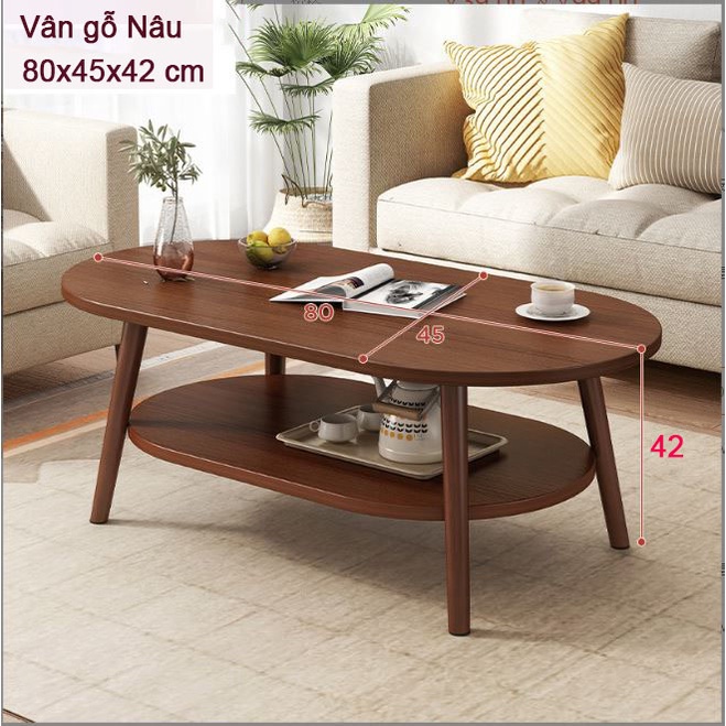 Bàn sofa, bàn trà hình Ovan 2 tầng, chân gỗ tự nhiên cao cấp ( giá tại xưởng) | BigBuy360 - bigbuy360.vn