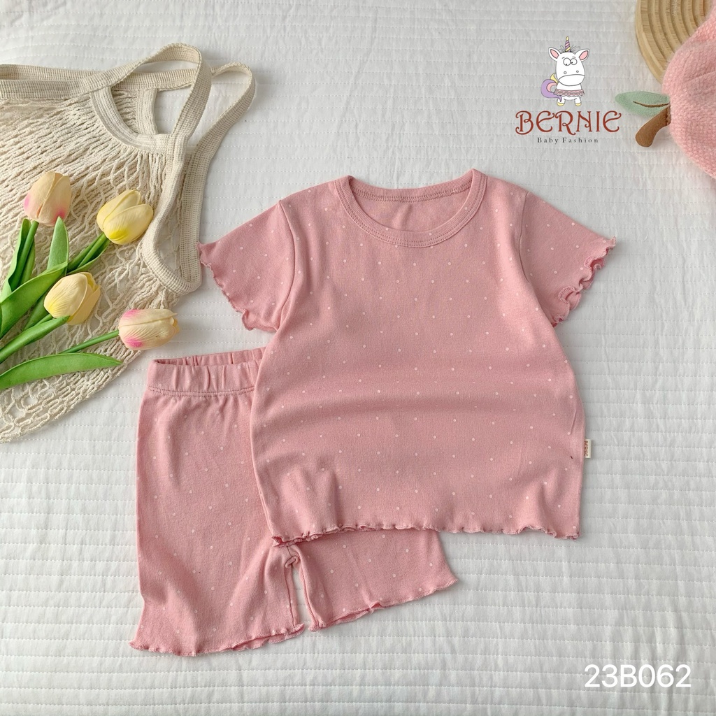 Bộ bèo cộc họa tiết chấm bi Bernie cho bé gái