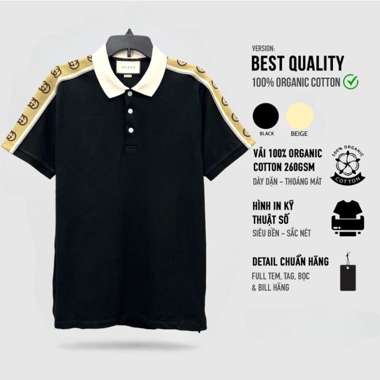 Áo polo Gucci Interlocking phối viền vào cấp Áo polo Gucci bảo cá sấu mới nhất