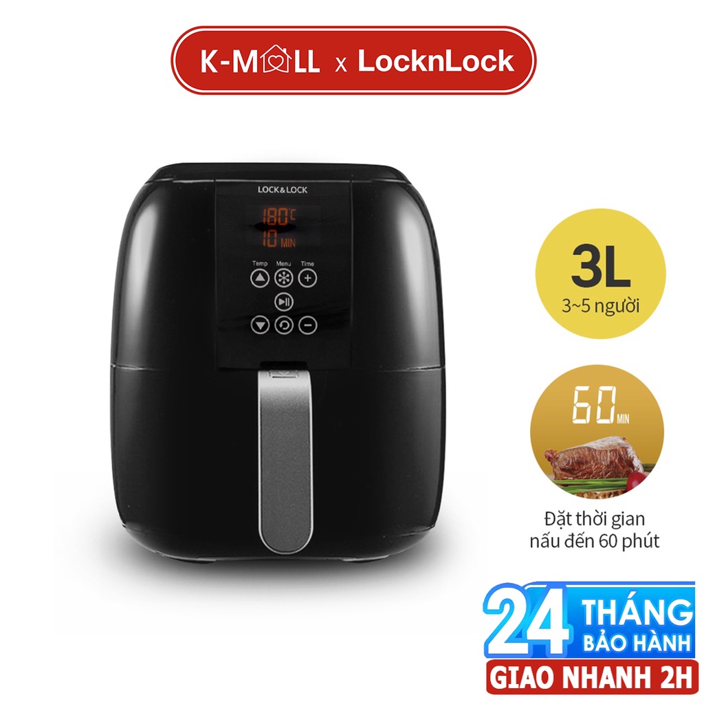 Nồi chiên không dầu LocknLock Digital Eco fryer dung tích 3L ECF-300B điều chỉnh cảm ứng - K-MALL