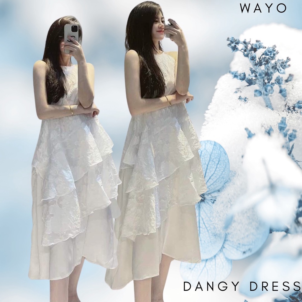 Đầm WAYO yếm xếp tầng ren hoa xinh đẹp