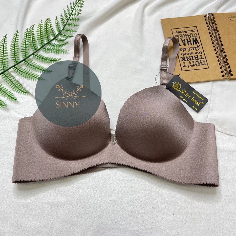 Áo ngực Thái Lan không gọng có mút, nâng, áo lót su đúc cao cấp 3 móc, Sisterhood 1010, Sinny