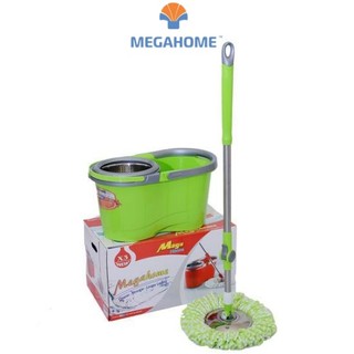 Bộ Lau Nhà Thông Minh 360 độ X3 New mâm lau inox Megahome