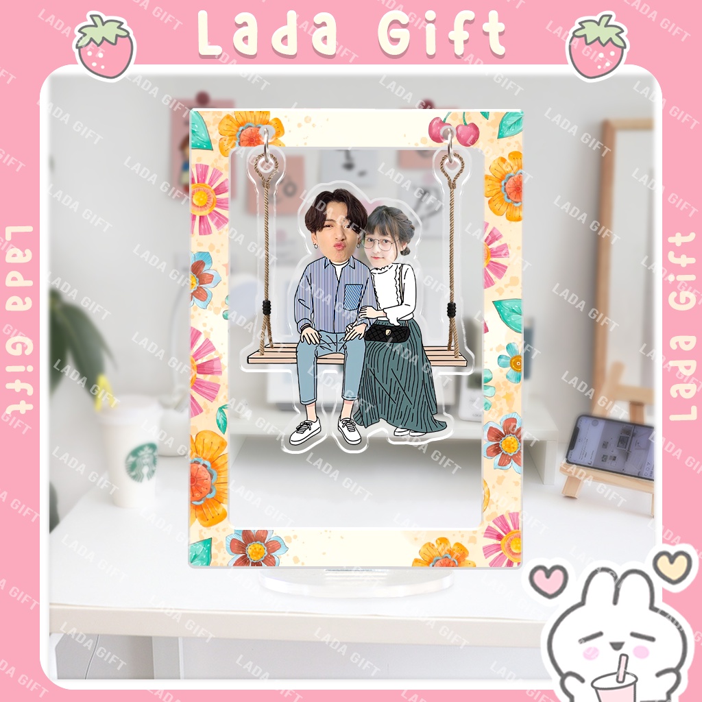 Xích đu standee in theo yêu cầu quà tặng cặp đôi có kèm hộp làm quà tặng