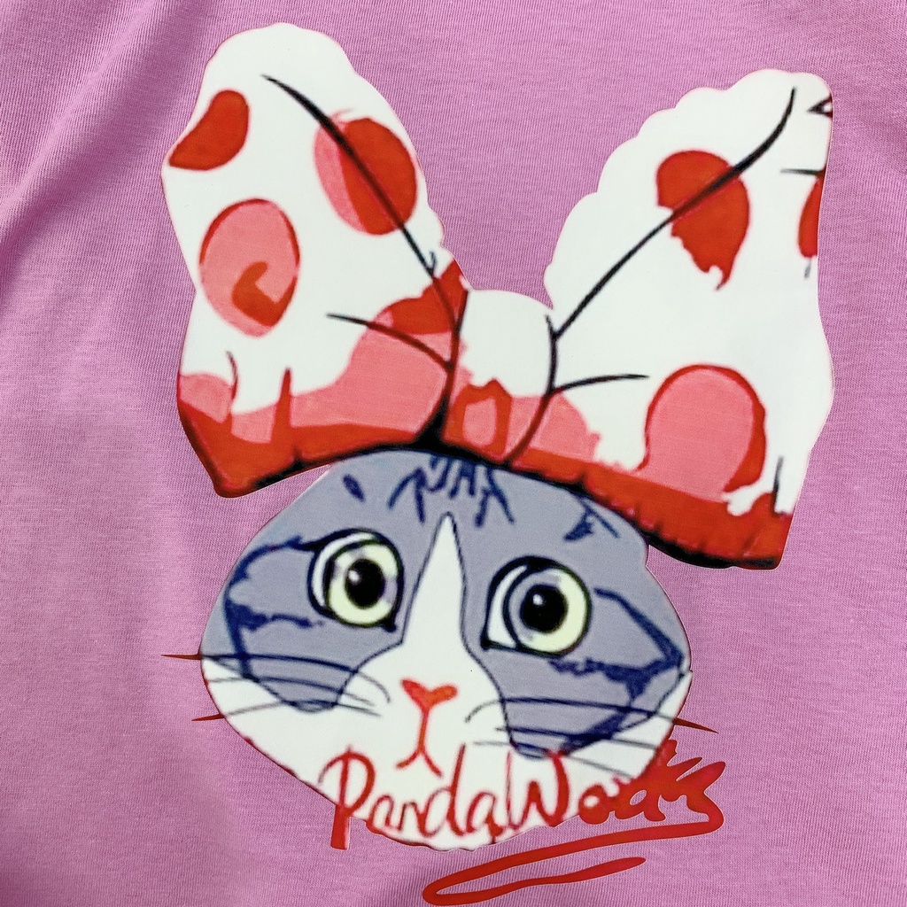 Áo thun cộc tay bé gái, áo cộc tay bé gái in hình thỏ dễ thương