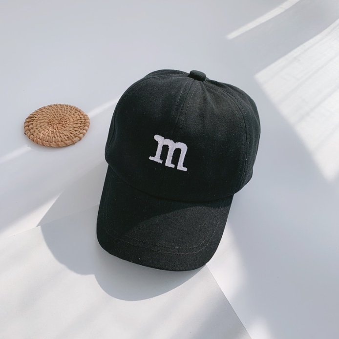Mũ lưỡi trai cho bé từ 1-3 tuổi, chữ M, quai sau điều chỉnh, phong cách thời trang Thoáng khí Thoải mái Cotton