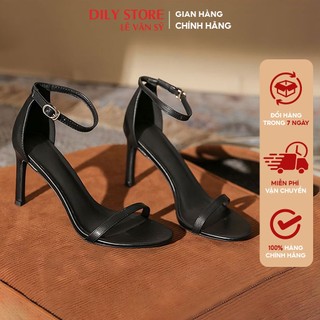 Giày sandal cao gót nữ quai mảnh, giày sandal mũi tròn gót cao 7cm_AA0346