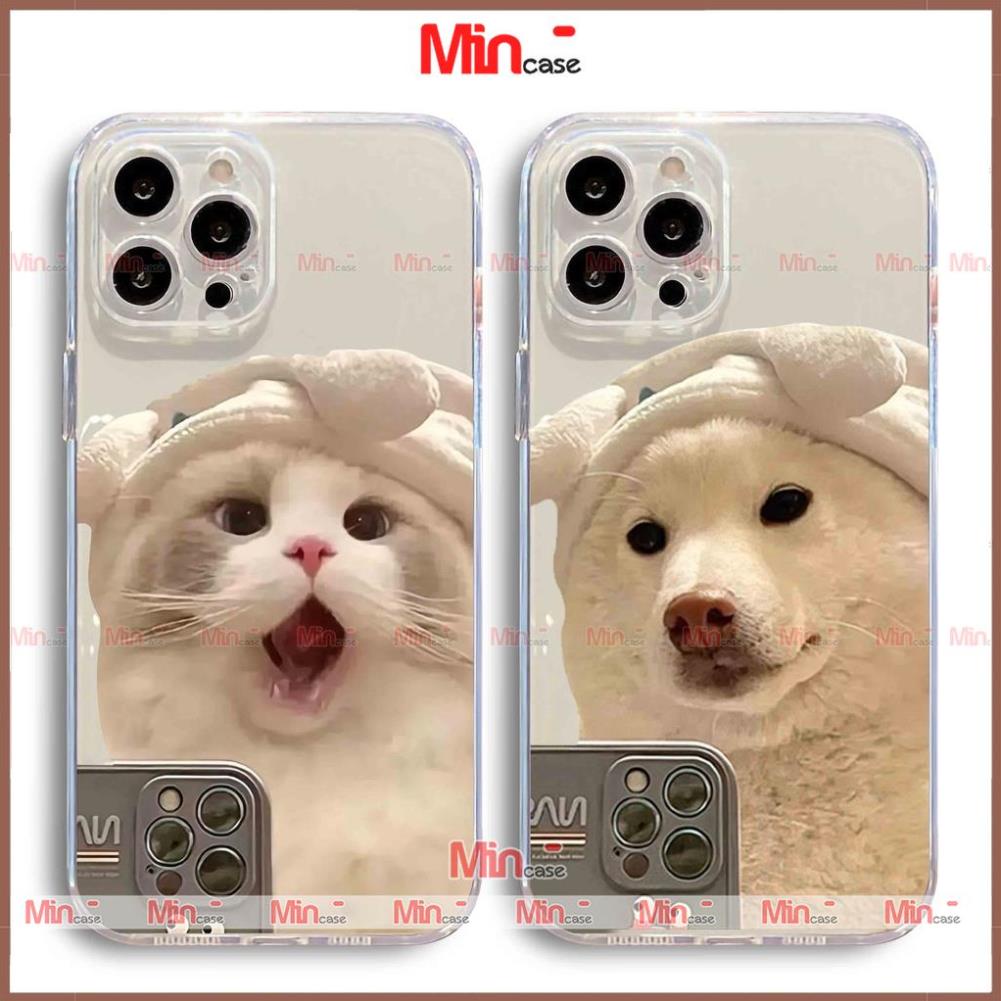 Ốp lưng iphone cặp đôi hoạt hình độc lạ chó mèo ngộ nghĩnh dễ thương đẹp cho ip 6/6s/7/8/X/XS/11/12/13/14 Pro Plus Max