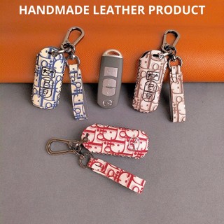 Bao da móc khoá bọc chìa khoá smartkey xe ô tô Mazda CX5 CX8 mazda 2 mazda 3 mazda 6 da bò handmade móc đen MM