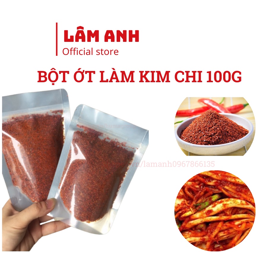 Ớt Bột Hàn Quốc - Bột Ớt Khô Mịn Làm Kim Chi, Mì Cay Gói 100g