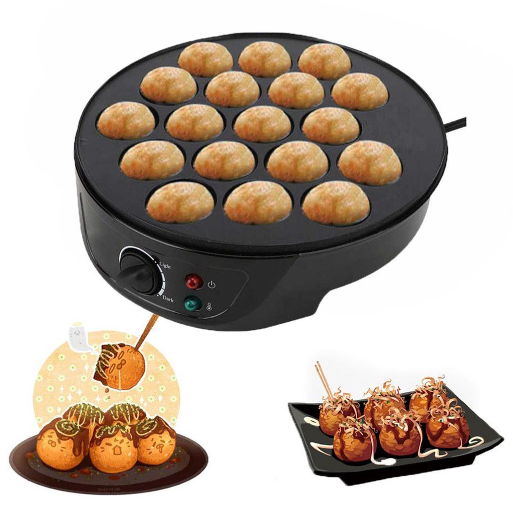 [Chiwanji] Máy làm chảo nấu ăn điện Takoyaki Tấm bóng 18 lỗ tại nhà