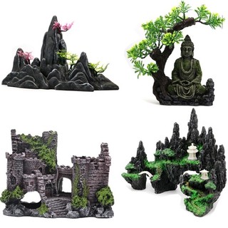Mô hình núi đá hòn non bộ tiểu cảnh mini Xulankapet trang trí bể cá cao cấp