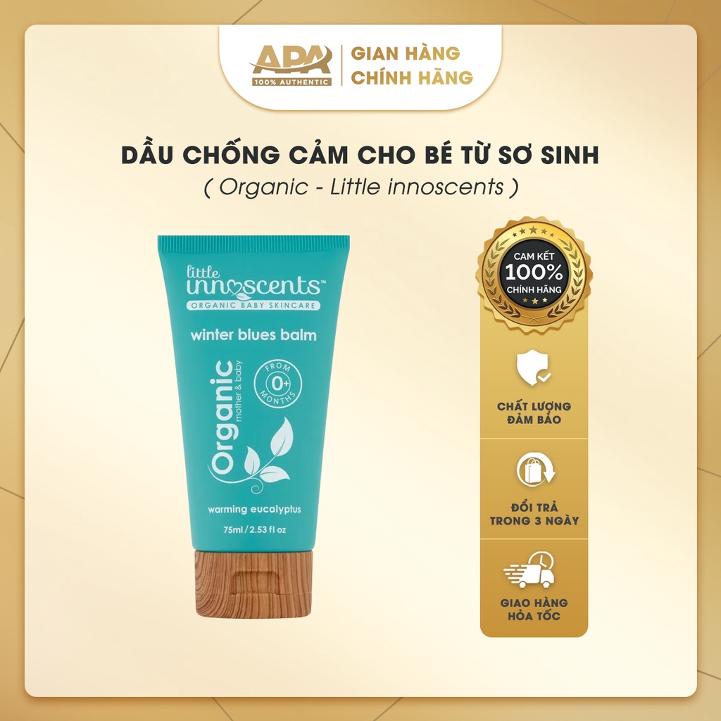 Dầu chống cảm organic cho bé từ sơ sinh, dầu ấm ngực organic innoscents