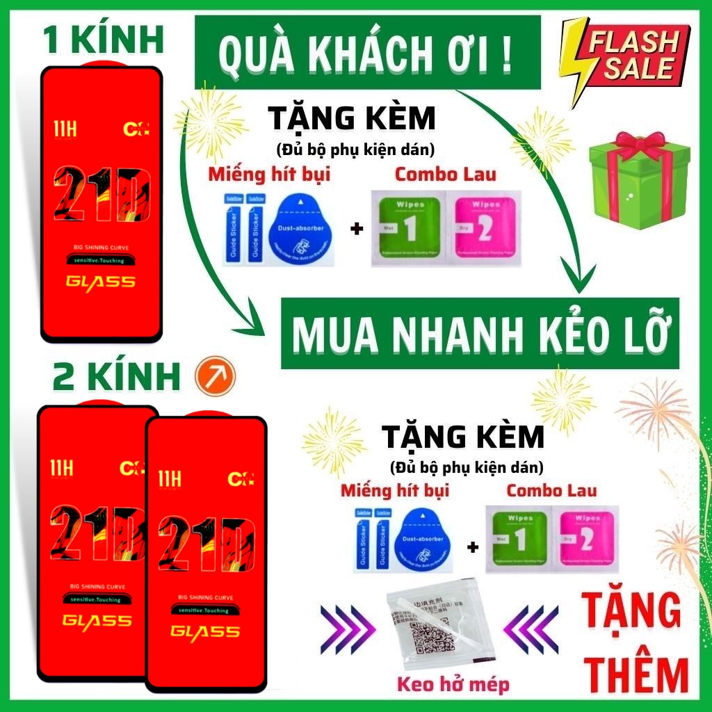 Kính Cường Lực Vsmart Active 3 - Full màn hình 21D - Độ cứng 11H (Loại mới siêu chuẩn)