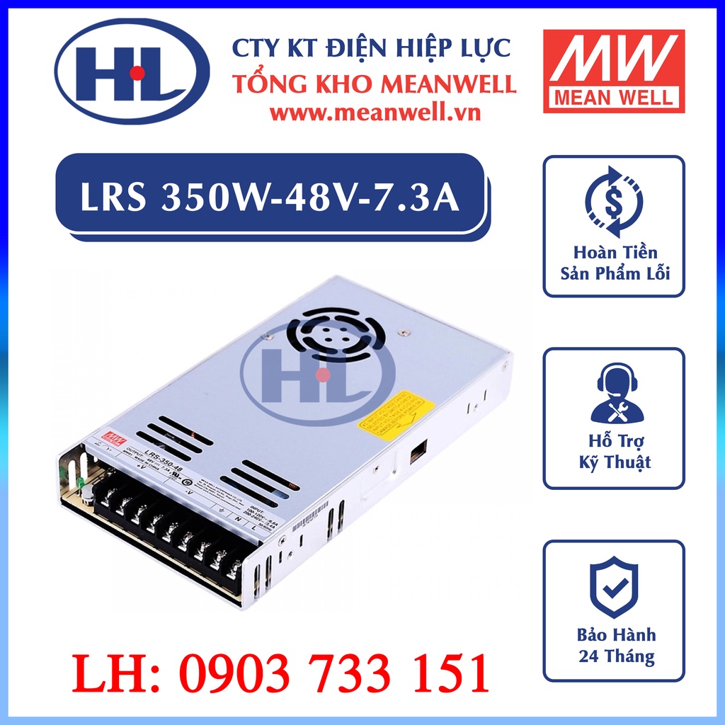 Nguồn Tổ Ong 48V, Meanwell LRS-350-48(350W/48V/7.3A), Nguồn Led, Nguồn Camera