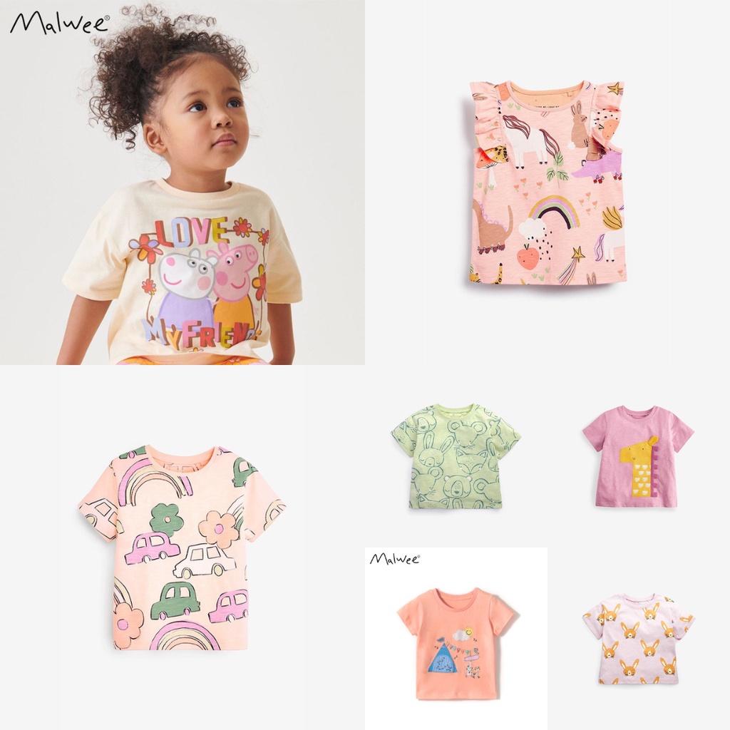 BST áo thun hè cotton nhiều họa tiết đáng yêu dễ thương cho bé gái 2-7 tuổi - Little Maven Chính Hãng