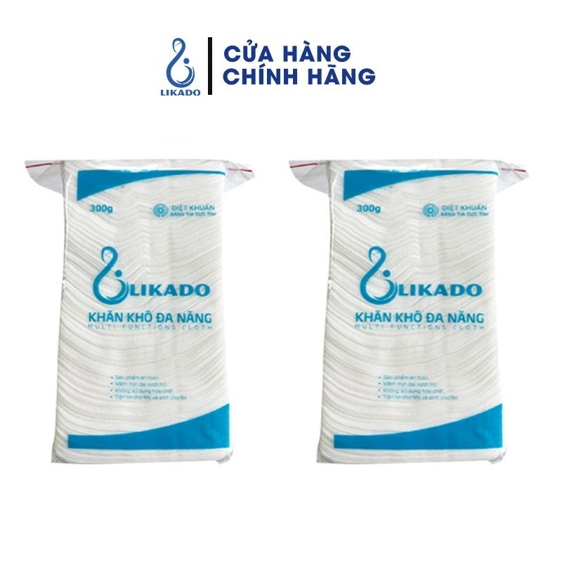 Khăn vải khô đa năng Likado cho bé 300g kích thước 15x20cm - SET 2 GÓI