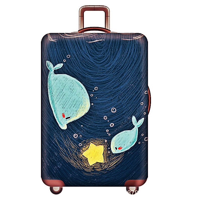 Túi bọc vali WONDER WORLD cao cấp,vải thun dày, co giãn tốt, chống thấm nhẹ - Áo trùm vali tối màu