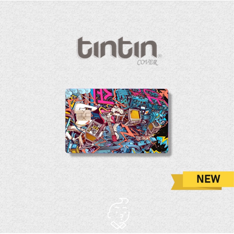 Tem Nghệ Thuật-Tem Dán Thẻ ATMSticker TinTin Trang Trí Thẻ Chống Xước, Nước