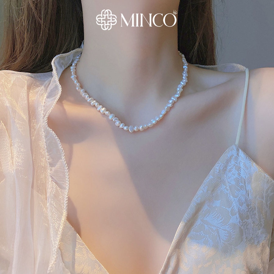 Dây chuyền nữ ngọc trai nhân tạo Minco Accessories vòng cổ chuỗi phụ kiện trang sức quý phái DT48