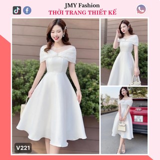 V221, VH221 Váy tafta trắng dự tiệc sang chảnh [Rency &TH Hà Thanh] váy đầm trắng tiểu thư xoè bồng tiểu thư