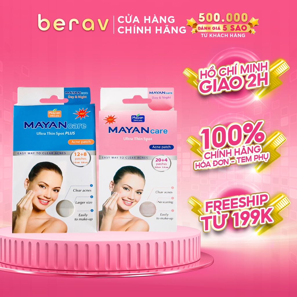 Miếng Dán Mayan Làm Giảm Mụn Ultra Thin Sport Plus Acne Patch 12+8/20+4 Miếng