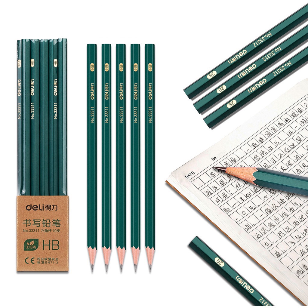 Vỉ 10 bút chì lục giác Deli - loại 2B